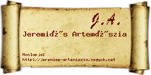 Jeremiás Artemíszia névjegykártya